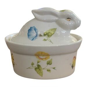 GRACE'S TEA WARE RABBIT BUNNY LIDDED DISH EASTER TRINKET BOX JEWELRY BOX SPRING